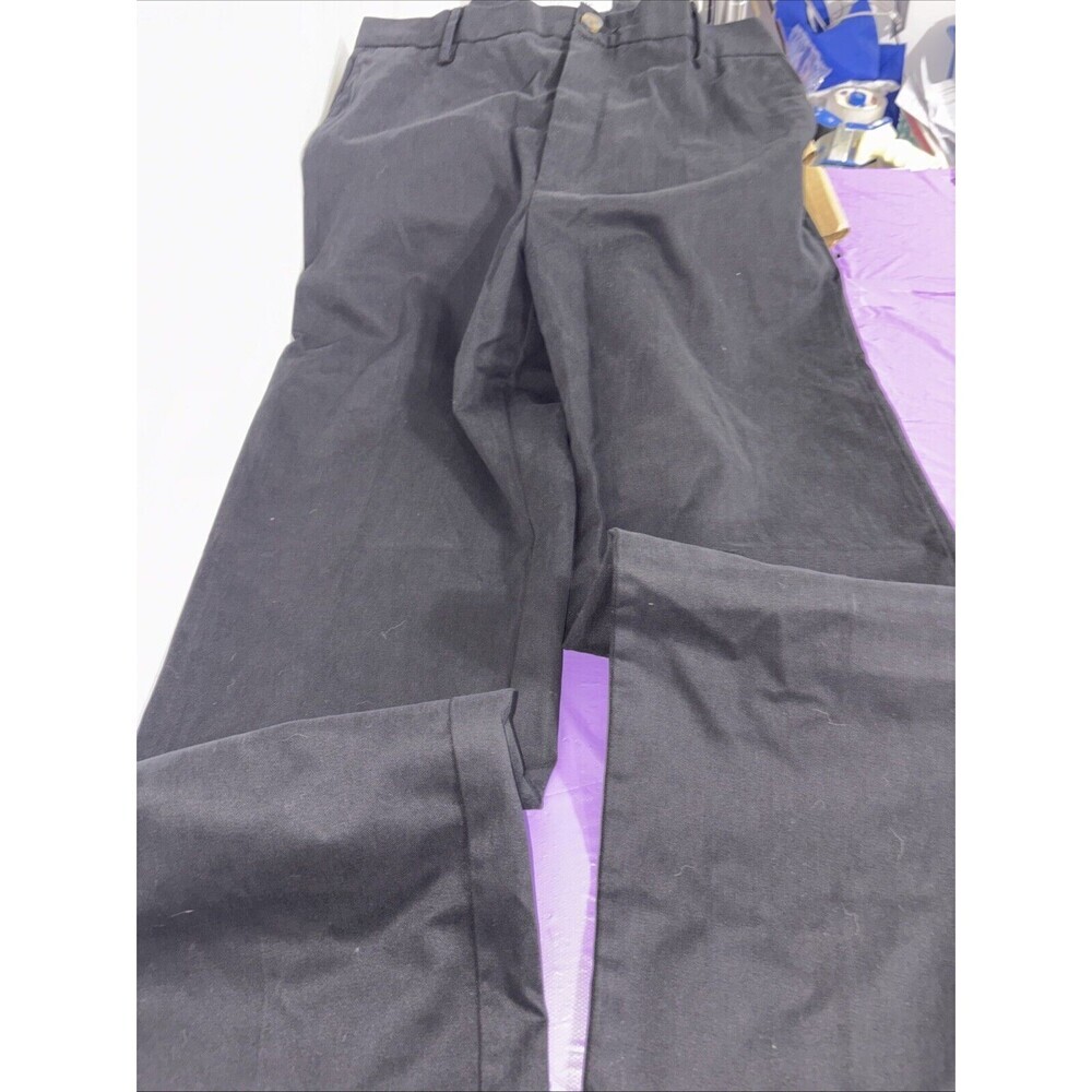 men's Amazon Essentials pants size 34/ 30 black classic zipper pockets Cot/Polys